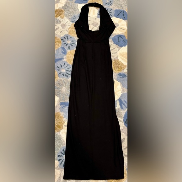 Amanda Uprichard Full Plunge, Halter Neck High Slit, Bare Back Gown B2 - Picture 3 of 11